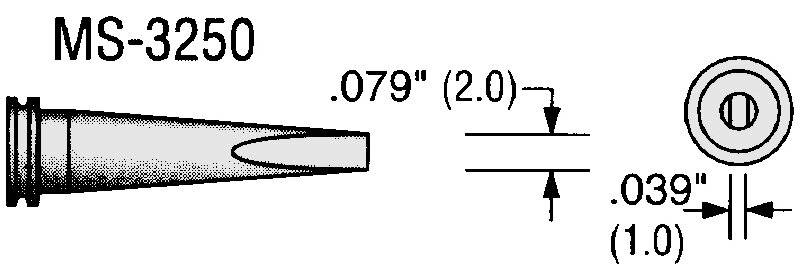 Lötspitze MS-Serie, meißelförmig, B: 2 mm