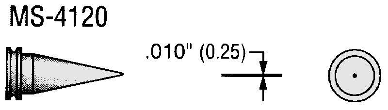 Lötspitze MS-Serie, konisch, D: 0,25 mm