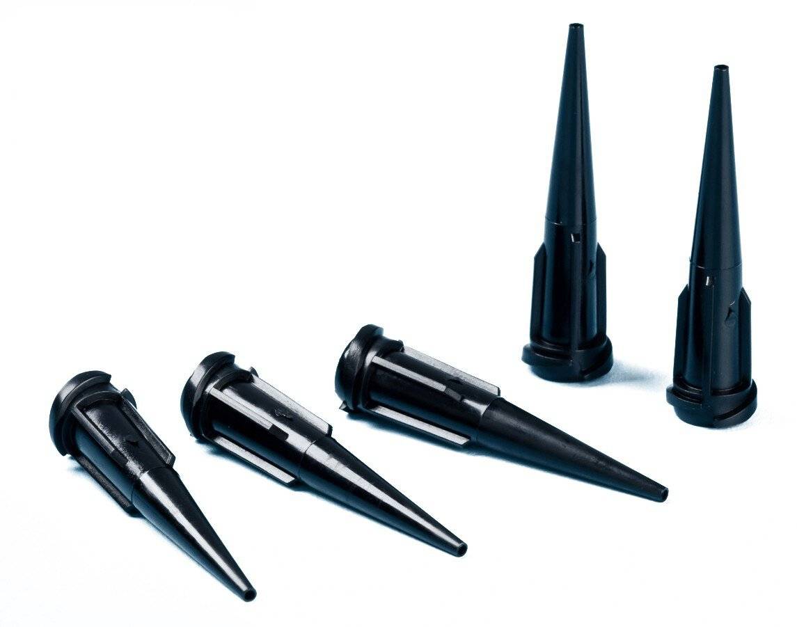 ESD Dosiernadel, konisch, Gauge 18, schwarz, spitzenform konisch