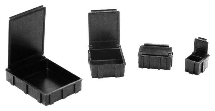 SMD-Klappbox, mit schwarzem Deckel, 37x12x15 mm