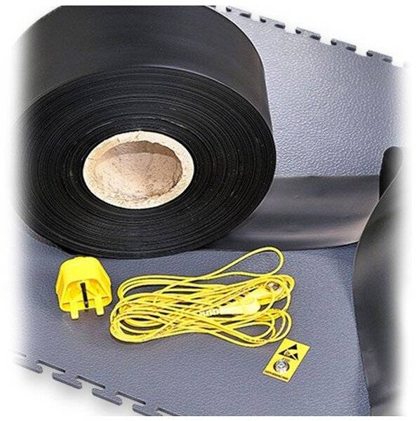 ESD-Erdungsband, schwarz, 100 x 0,08 mm, 50 m