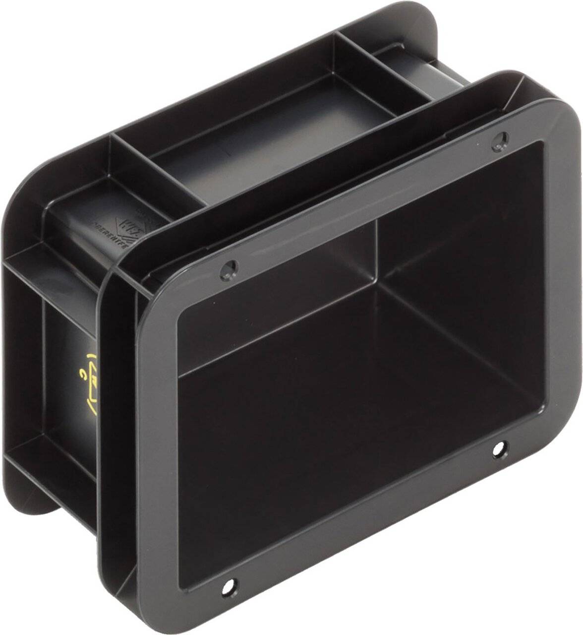 ESD Behälter BL, Griffleisten, schwarz, 200 x 150 x 100 mm