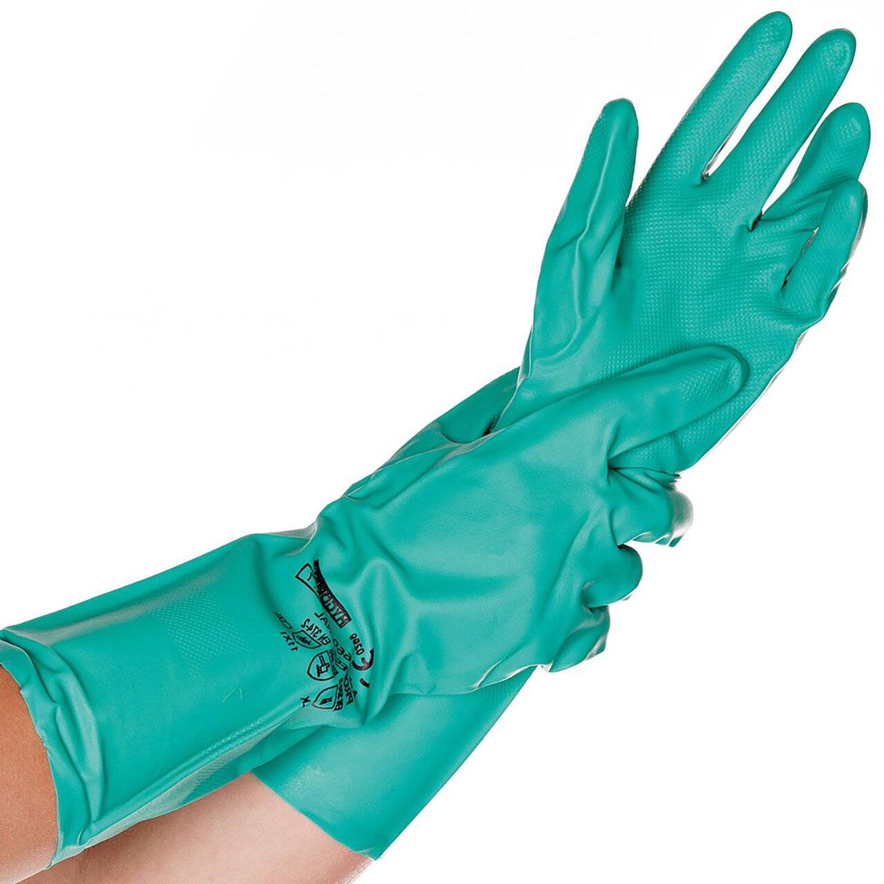 Hygostar Nitril-Handschuh PROFESSIONAL, grün, Größe XL, 34cm, allergiefrei