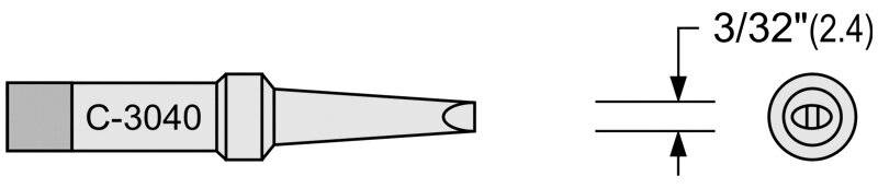 Lötspitze C-Serie, meißelförmig, 480°C, B: 2,4 mm