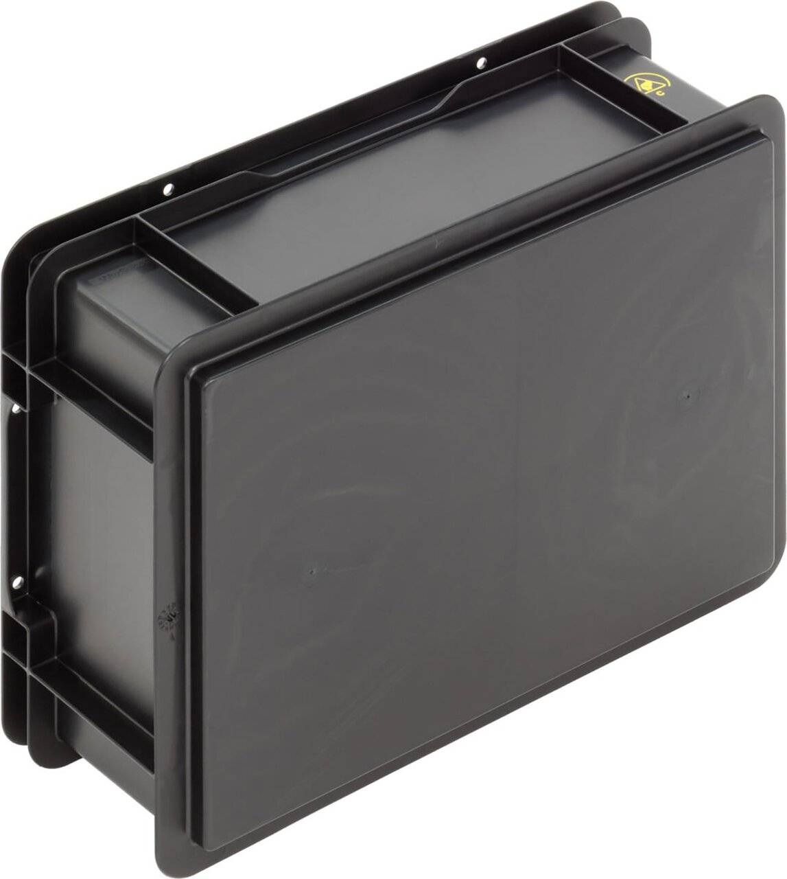 ESD Behälter BL light, Muschelgriffe, schwarz, 400 x 300 x 145 mm