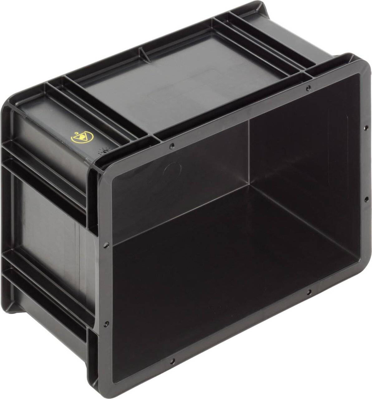 ESD Behälter BL, Griffleisten, schwarz, 400 x 300 x 212 mm