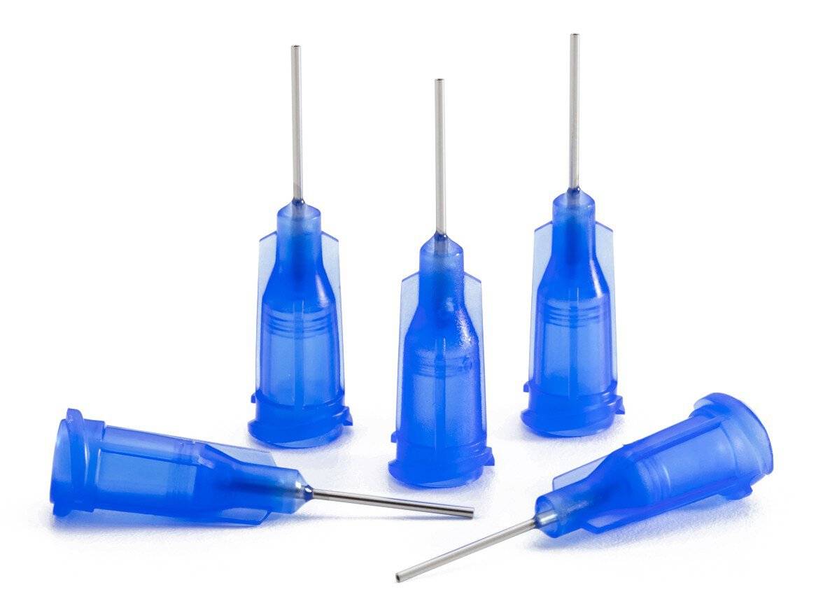 Dosiernadel 0,5", gerade, Gauge 22, blau, spitzenform gerade