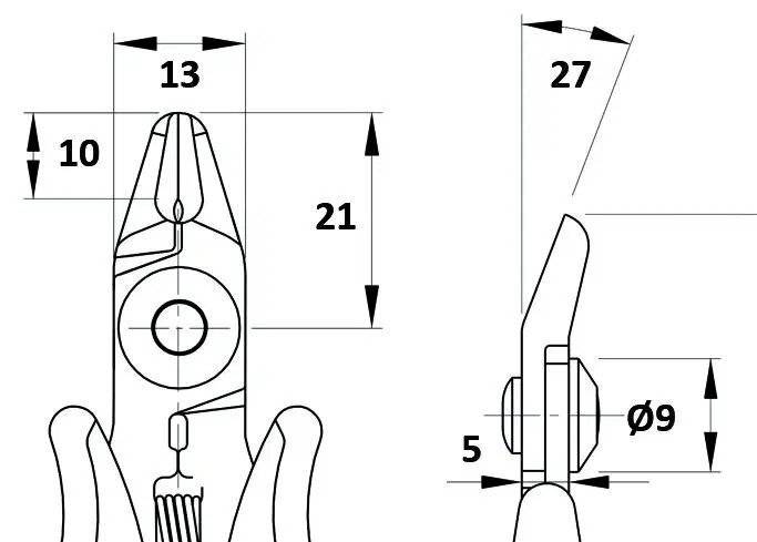 Schrägschneider, 5 mm Stahlstärke