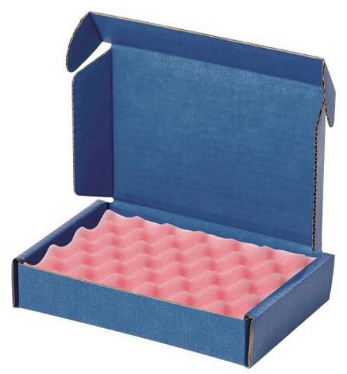 ESD Versandschachtel SAFESHIELD, 267 x 216 x 64 mm, mit Schaumstoff 4906.1.30, weich