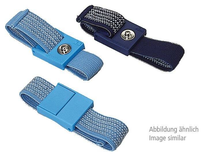 ESD Armband, dunkelblau, 10 mm Druckknopf