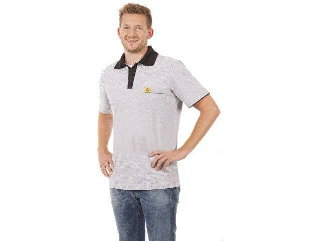 ESD Polo-Shirt kurzarm, grau, unisex, M