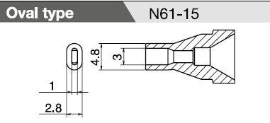 Entlötdüse 3 x 1 mm, N61-15