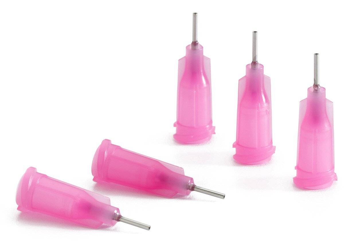 Dosiernadel 0,25", gerade, Gauge 20, pink, spitzenform gerade