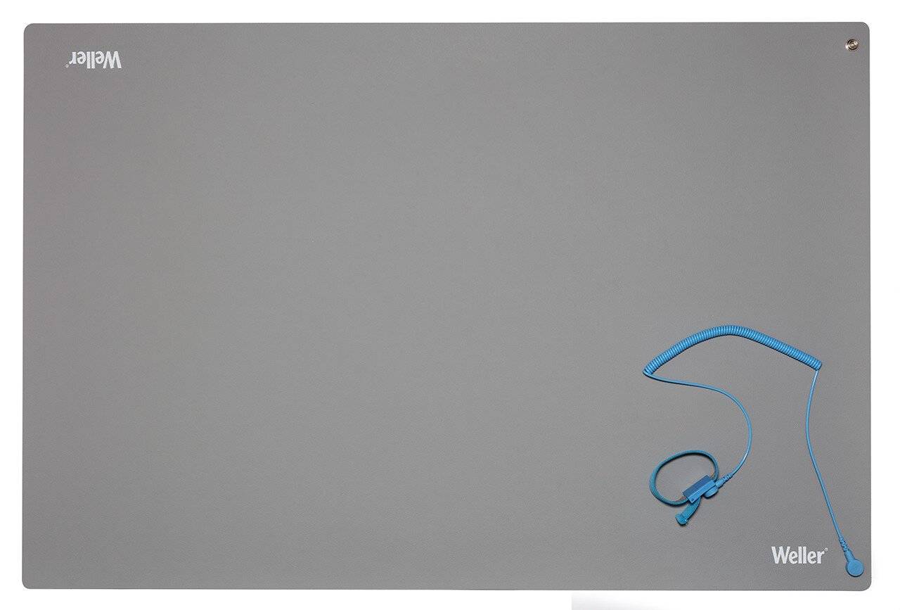 ESD Tischmatten Set, grau, 600 x 900 mm, 5-tlg.