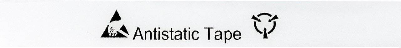 ESD-Klebeband mit ESD-Warnsymbol, transparent, 12mm, 36m