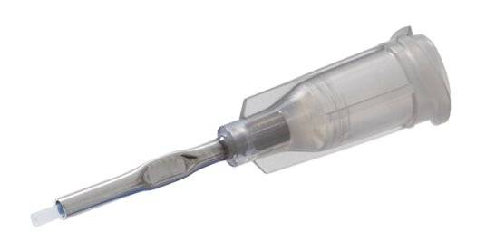 Dosiernadel 0,5", gerade, PTFE-Einsatz, Gauge 21, grau, spitzenform gerade