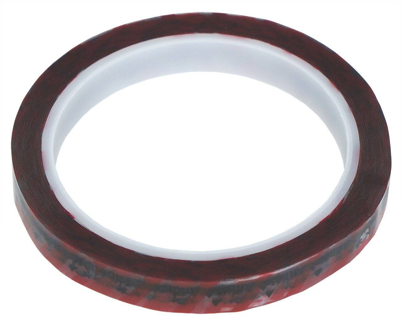 ESD-Klebeband mit ESD-Warnsymbol, transparent/rot, 12mm, 36m