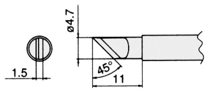 Lötspitze für FM2027 und FM2028, 4,7 x 1,5 mm, 45° abgeschrägt