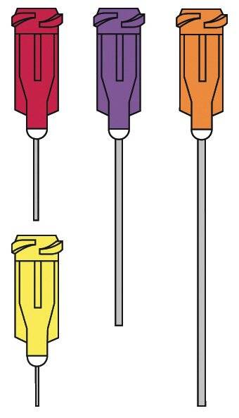 Dosiernadel 0,5", gerade, Gauge 23, orange, spitzenform gerade