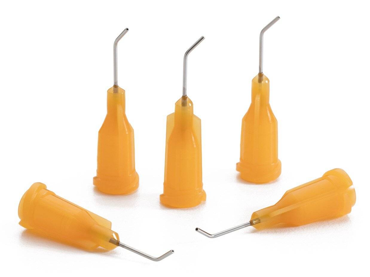 Dosiernadel 0,5", 45° abgewinkelt, Gauge 23, orange, gebogen