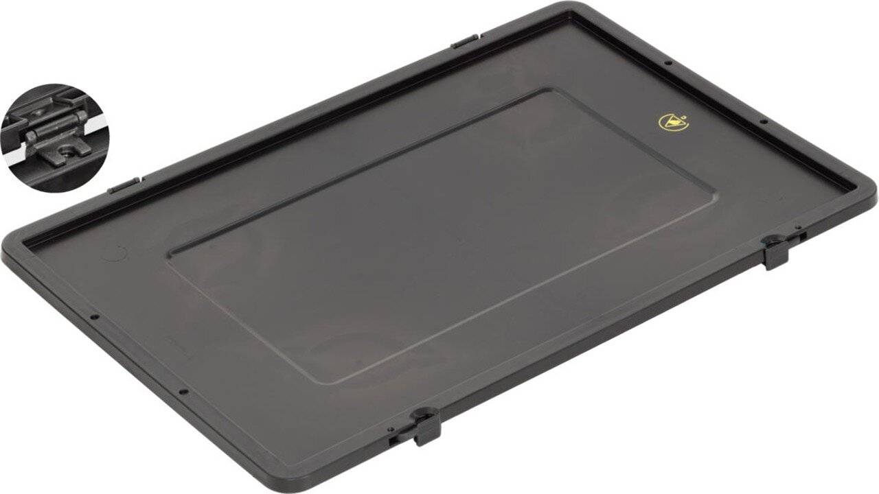 ESD Scharnierdeckel BL, schwarz, 600 x 400 mm