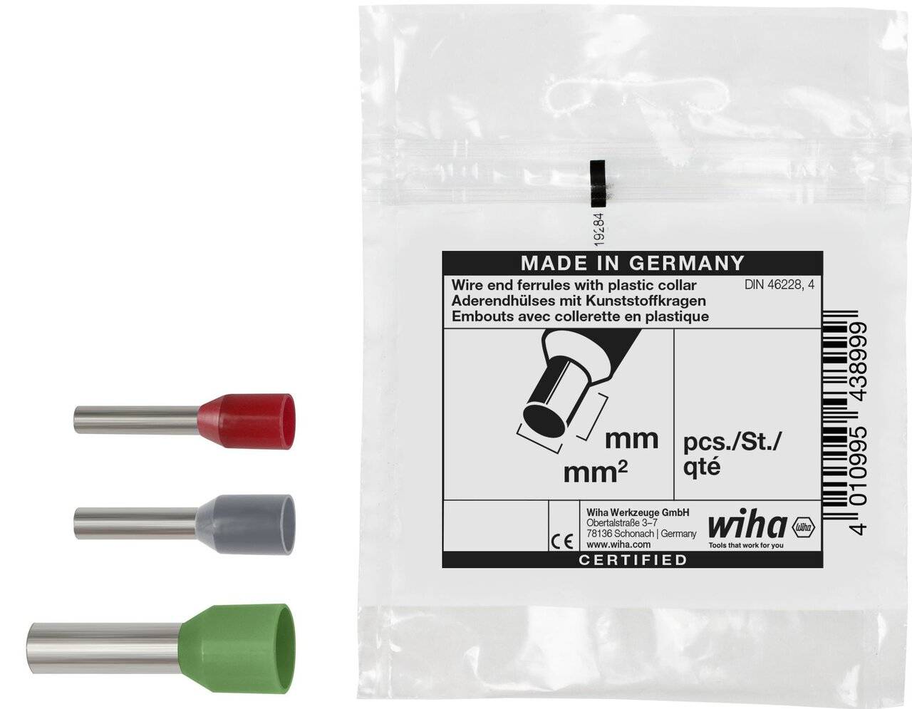 Aderendhülsen mit Kunststoffkragen 100 St. Farbcode 1 (FR) 0,34mm² (43910)