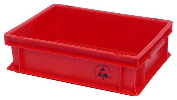 ESD IDP-STAT® Lagerbehälter, ableitfähig, rot, 300 x 200 x 120 mm