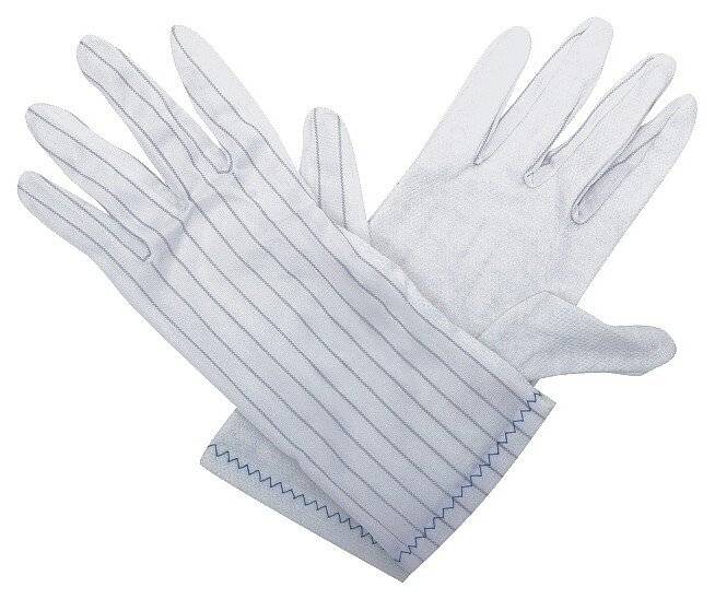 ESD Handschuh Polyester, mit PVC-Noppen, M