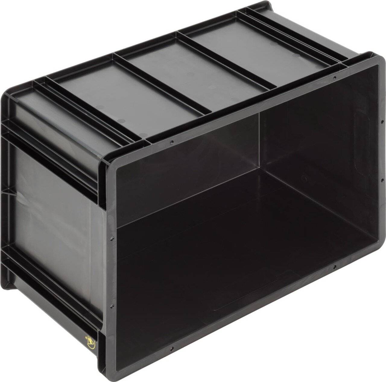 ESD Behälter BL, Griffleisten, schwarz, 600 x 400 x 320 mm