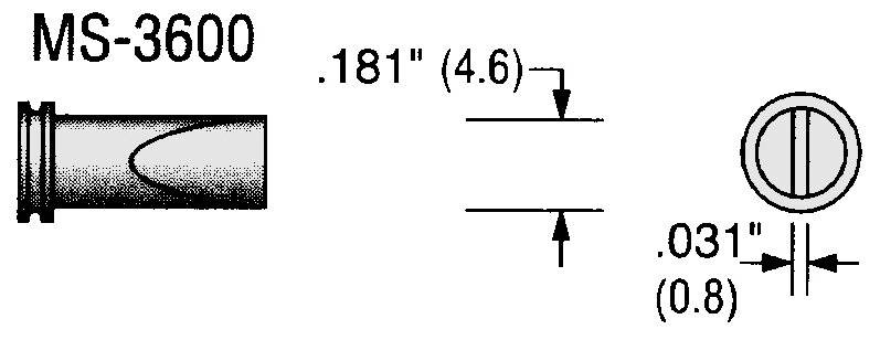 Lötspitze MS-Serie, meißelfrömig, B: 4,6 mm