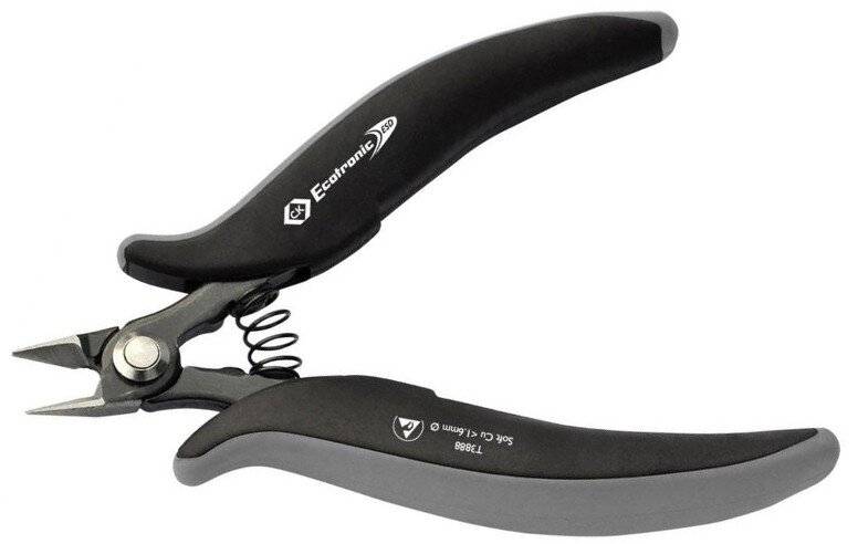 Ecotronic ESD Seitenschneider, Kopf abgeflacht, 135 mm