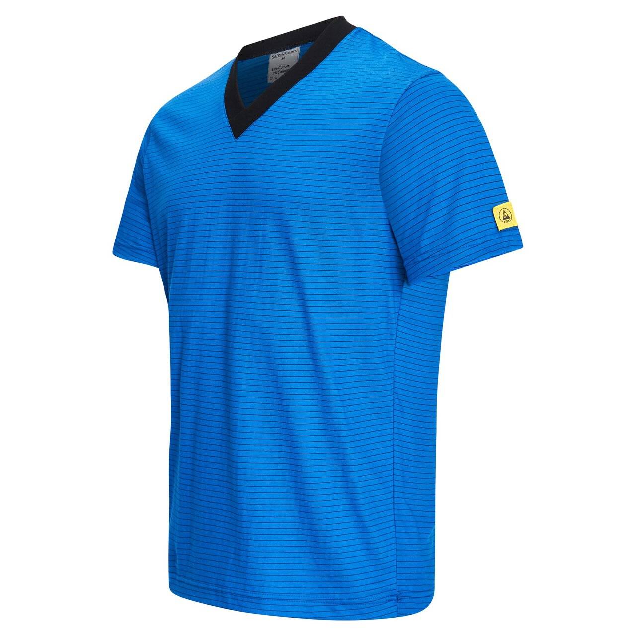 ESD-Shirt, V-Ausschnitt, 150g/m², royalblau/schwarz, M