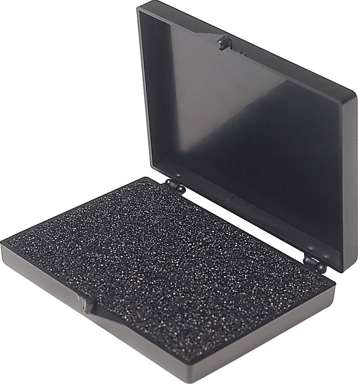 ESD Kugelscharnierdosen, mit ableit. PE-Steckschaum, 77x55x12 mm