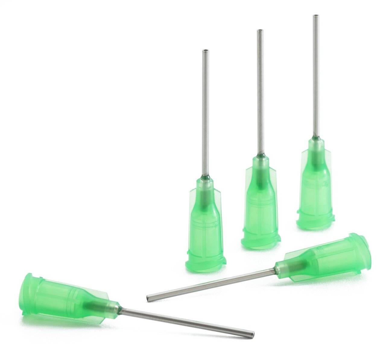 Dosiernadel 1", gerade, Gauge 18, grün, spitzenform gerade