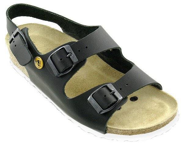 ESD Sandale Vollrindleder/Absatzhöhe 3 cm, schwarz, 38