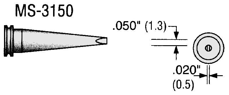 Lötspitze MS-Serie, meißelfrömig lang, B: 1,3 mm