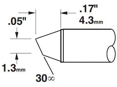 Lötspitze für Geräteserie MX Serie 700/412 °C, mit integrierter Heizung