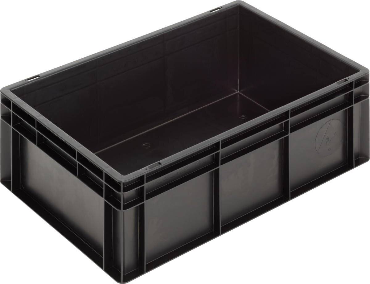 ESD Behälter New Box NB MC, Griffleisten, schwarz, 600 x 400 x 220 mm