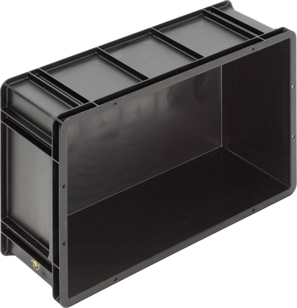 ESD Behälter BL, Griffleisten, schwarz, 600 x 400 x 212 mm