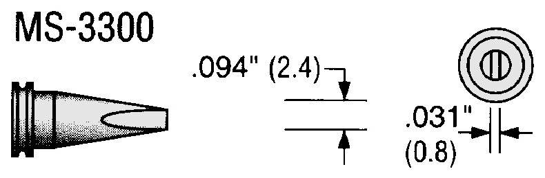 Lötspitze MS-Serie, meißelförmig, B: 2,4 mm