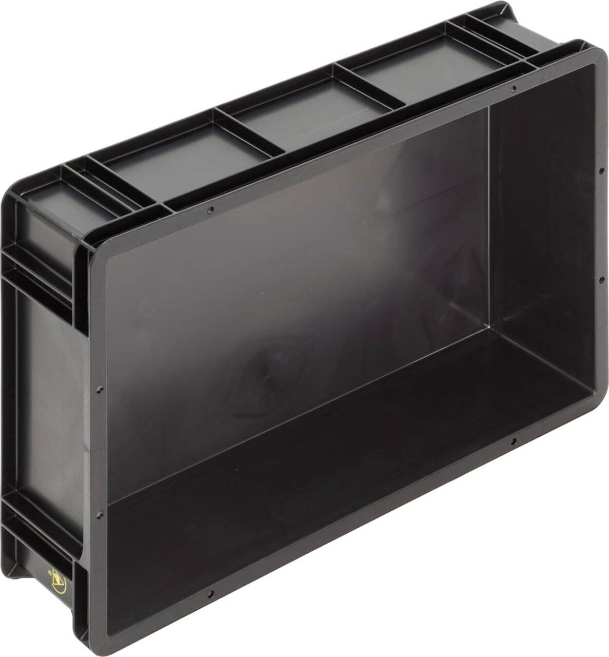 ESD Behälter BL, Griffleisten, schwarz, 600 x 400 x 145 mm