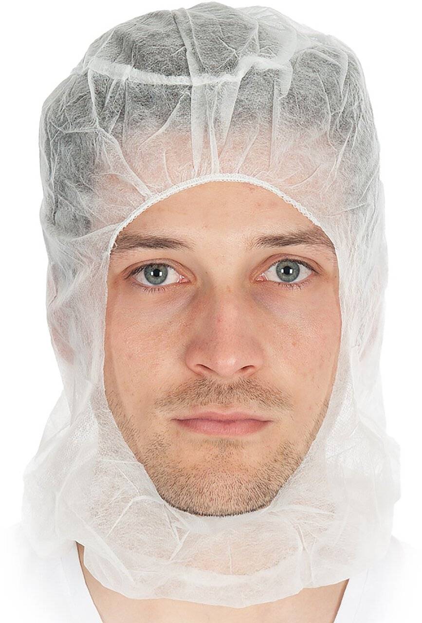 Astrohaube Industrie Eco, PP, Gesichtsausschnitt, latexfreier Gummizug, weiß