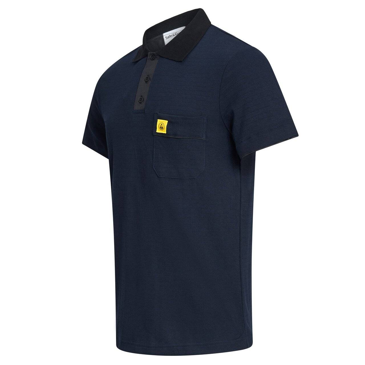 ESD-Poloshirt PRO PLUS, 210g/m², navyblau/schwarz, M