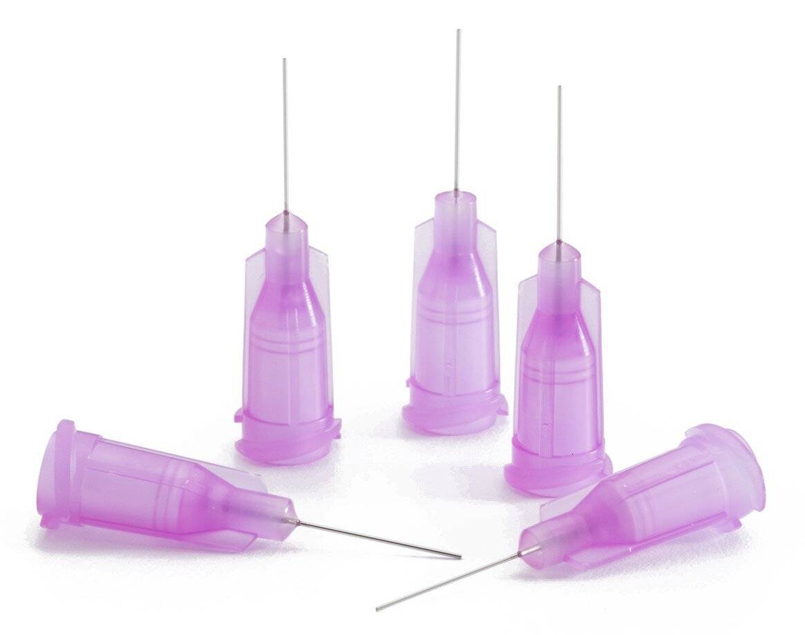 Dosiernadel 0,5", gerade, Gauge 30, lavendel, spitzenform gerade