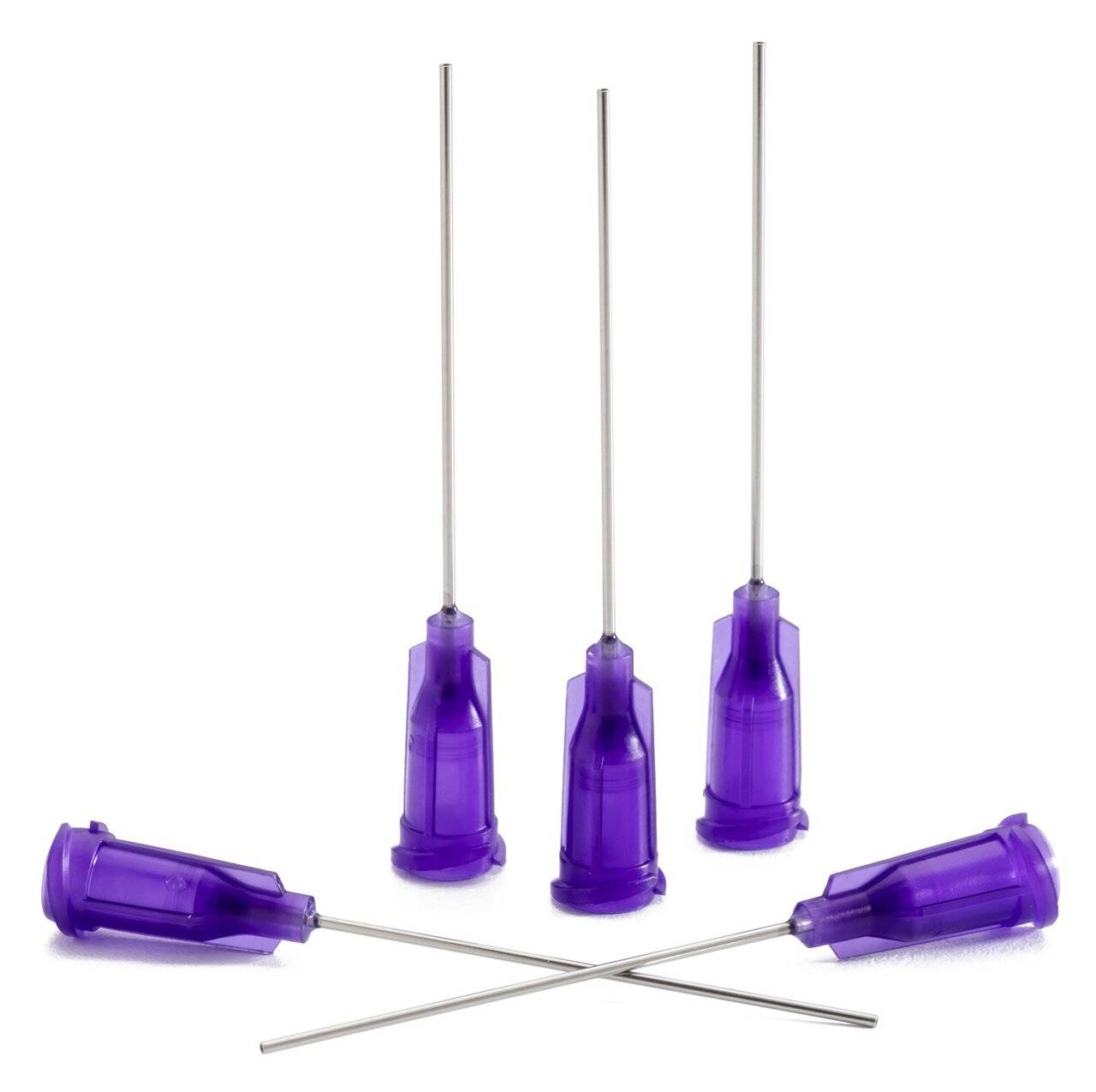 Dosiernadel 1,5", gerade, Gauge 21, lila, spitzenform gerade
