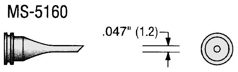 Lötspitze MS-Serie, abgeschrägt, micro, D: 1,2 mm