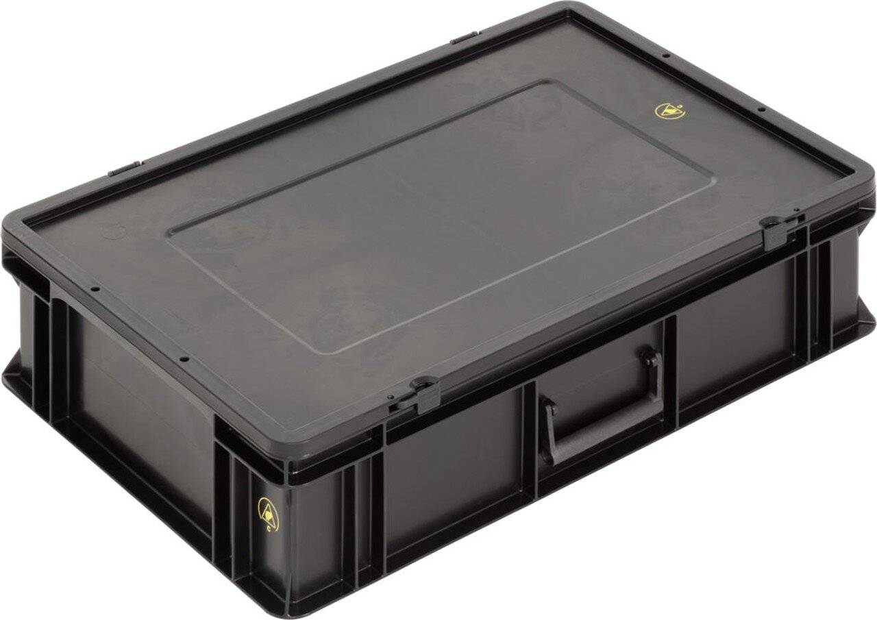 ESD Koffer BL, schwarz, 600 x 400 x 155 mm