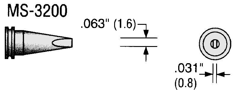 Lötspitze MS-Serie, meißelförmig, B: 1,6 mm
