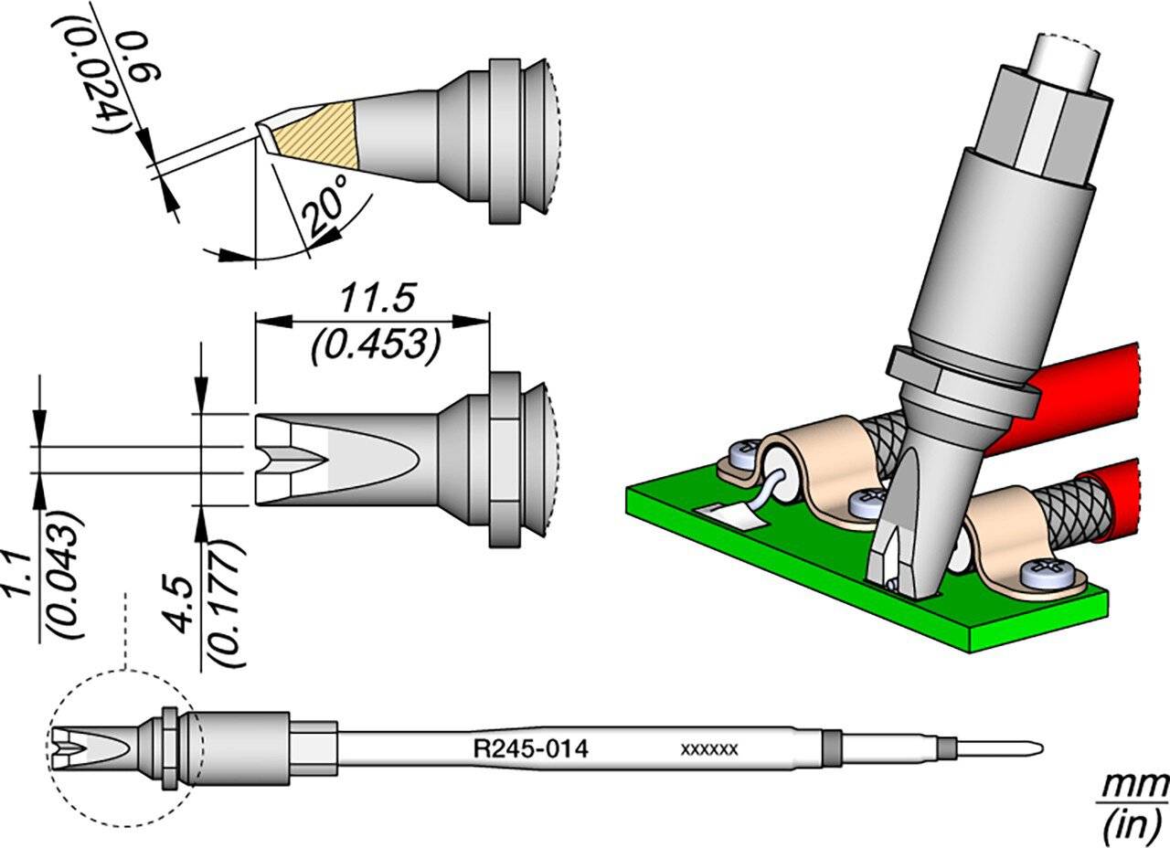 Lötspitze R245, Pin-Connector, Ø 1 mm, R245014