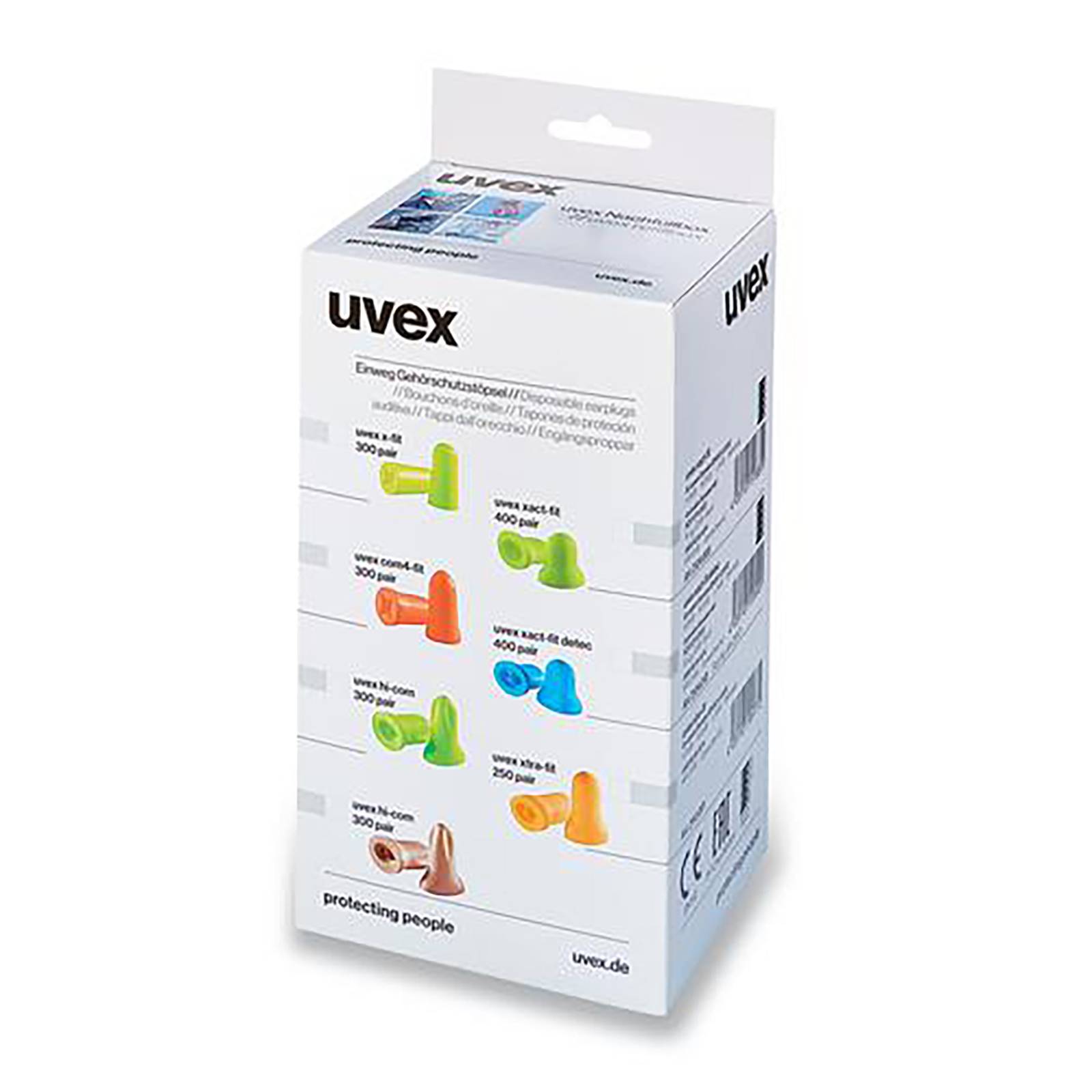Einweg-Gehörschutzstöpsel uvex hi-com, 24 dB, Größe S/M, 300 Paar, beige